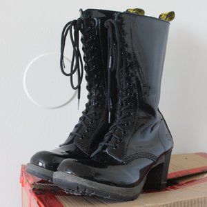 Doc Martens Dee RARE black patent heel boots